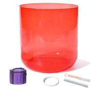440/432Hz Red Alchemy Clear Quartz Crystal Sound Bowl, Natural Cosmic Light Alchemy Bowl For Sound Healing And Meditation, Prayer, Stress Reduction。,C Note-6In 440Hz+Bag