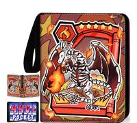 440 Card Binder 4 Pocket, 3-Ring Trading Card Binder with 55 Page Removable Sleeves, High Storage Waterproof Trading Card Holder Collection Card Album Carrying Organizer Case for MTG TCG Cards-Dragon