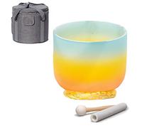 440 Hz 8/10/12 Inch Three Colors Frosted Crystal Singing Bowls + Free Bag Best Gift For Sound Healing Bath Therapy Meditation Yoga Instrument Zen,A Note,10 Inch