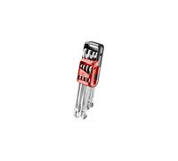 440. JP8 8 Combination Spanner Set with Carrying Case (8/10, 11, 12, 13, 14/17/19 mm Fork) to 15 and Fine - Instant Inventory. Red and Black, Set