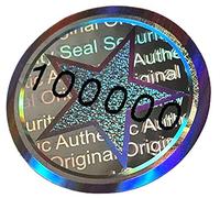 440 pcs - 3D Hologram Seal with Serial Number, Tamper Proof - 20 mm Silver Glossy - self-Adhesive Seal Labels, Original & Guarantee Sticker, Void Closure Label, Atairs