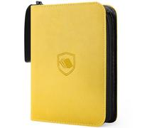 440 Pockets Trading Card Binder, PU Cover Zipper Card Collection Album, Sturdy Card Folder Holder for MTG, TCG, Game Cards, Sports Cards (Yellow, 4 Pocket)