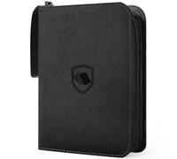 440 Pockets Trading Card Binder, PU Cover Zipper Card Collection Album, Sturdy Card Folder Holder for MTG, TCG, Game Cards, Sports Cards (Black, 4 Pocket)