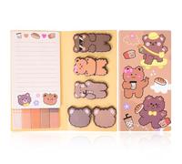 440 Sheets Bear Sticky Notes Set Cute Cartoon Animal Bundle Writing Memo Pads Bear Adhesive Page Marker Self-Stick Notes Pads for School Office Home for Student Teacher (Bear)