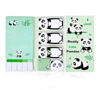440 Sheets Bear Sticky Notes Set Cute Cartoon Animal Bundle Writing Memo Pads Bear Adhesive Page Marker Self-Stick Notes Pads for School Office Home for Student Teacher (Panda)