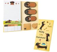440 Sheets Puppy Sticky Notes Set, Cute Dog Adhesive Page Marker, Self-Stick Notes Pads for Home Office School for Teacher Student (Dachshund, Brown)
