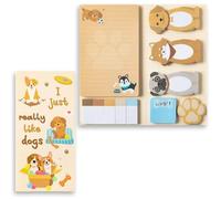 440 Sheets Puppy Sticky Notes Set, Cute Dog Adhesive Page Marker, Self-Stick Notes Pads for Home Office School for Teacher Student (Corgi, Light Yellow)
