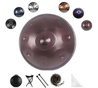440Hz/432Hz Handpan Drum, 9/10/12 Note Hand pan in D Minor，22 Inch Steel Percussion Instrument With Travel Bag Fade-Resistant for Yoga Meditation Sound Healing(Purple,440hz 9 Notes)
