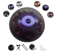 440Hz/432Hz Handpan Drum, 9/10/12 Note Hand pan in D Minor，22 Inch Steel Percussion Instrument With Travel Bag Fade-Resistant for Yoga Meditation Sound Healing(Dark Purple,440hz 9 Notes)