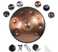 440Hz/432Hz Handpan Drum, 9/10/12 Note Hand pan in D Minor，22 Inch Steel Percussion Instrument With Travel Bag Fade-Resistant for Yoga Meditation Sound Healing(Gold,440hz 10 Notes)