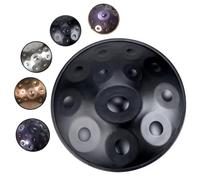 440Hz/432Hz Handpan Drum Steel Adult Handpan in D Minor 12 Notes Hand Pan for Yoga Meditation Family Reunion and Musical Performances(Black,432Hz)