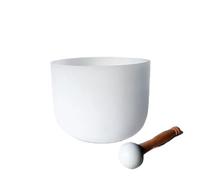 440hz 8inch Tuned CDEFGAB Note White Crystal Singing Bowl For Healing Crystal Singing Bowl(440hz F with bag)