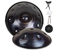 440Hz Hand Steel Drum, Handpan Drum Instrument in D Minor, Premium Steel Hand Drum with Handpan Stand, Handpan Case, Durable Mallets,12 Tone
