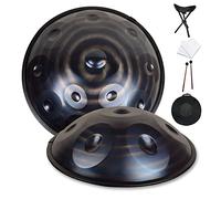 440Hz Hand Steel Drum, Handpan Drum Instrument in D Minor, Premium Steel Hand Drum with Handpan Stand, Handpan Case, Durable Mallets,9 Tone