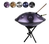440Hz Handpan Drum in D Minor Steel Hand Drum Soft Hand Pan Bag Handpan Mallet Stand Dust Cloth 22 Inches 91012 Notes 12 NoteBlack