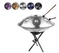 440Hz Handpan Drum in D Minor Steel Hand Drum Soft Hand Pan Bag Handpan Mallet Stand Dust Cloth 22 Inches 91012 Notes 9 NoteSilver