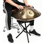 440Hz Handpan Drum Instrument For Adults 9/10/12 Notes 22 Inches Professional Handpan D Minor Hand Pan Steel Drum Percussion Instrument For Camping, Meditation Or Yoga(Gold,10)