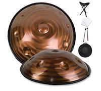 440Hz Handpan Drums Sets, D Minor Steel Hand Drum, Steel Drums Instruments with Soft Hand Pan Bag, 2 Handpan Mallet, Handpan Stand,10 Notes