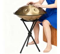 440HZ Handpan Instrument, D Minor Steel Hand Pan Drums Sets 9/10/12 Notes Harmonic Percussion For Sound Healing, Meditation With Hand Drum Stand Soft Hand Pan Bag Mallets(Grey,9)