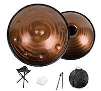 440HZ Handpan Steel Drums, 9 Notes 22 Inchs Steel Hand Drum, Handpan Drum Instrument in D Minor with Hand Pan Bag, Mallet, Handpan Stand