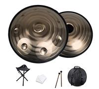 440HZ Handpan Steel Drums, 9 Notes 22 Inchs Steel Hand Drum, Handpan Drum Instrument in D Minor with Hand Pan Bag, Mallet, Handpan Stand