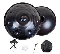 440HZ Handpan Steel Drums, 9 Notes 22 Inchs Steel Hand Drum, Handpan Drum Instrument in D Minor with Hand Pan Bag, Mallet, Handpan Stand,B