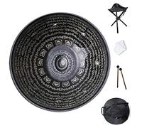 440HZ Steel Drums Instruments, 9 Notes 22 Inches Mandala Steel Hand Drum, Handpan Drums D Minor for Professional Performance
