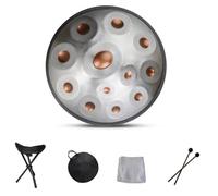440HZ Steel Hand Pan Percussion Instruments, Handpan Drum Sets, D Minor 9 Notes Handpan Drum, 22 Inches Percussion Instrument With Drum Tripod, For Meditation Yoga Sound Healing(Golden Castle)
