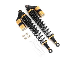 440mm 17.3" Motor Bike Scooter ATV Rear Front Air Shock Absorber Suspension Motorcycle Off-Road Falling Protector Suspension Shock Absorber(Black Golden)
