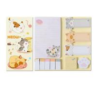440Pcs Cat Sticky Notes, Self-Stick Cute Sticky Notes Set with Cartoon Cat Designs, Kawaii Cat Stationery for Journaling, Planning, Office Memo, Work Essentials