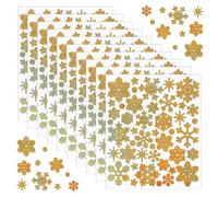 440Pcs Christmas Glitter Snowflake Stickers, 10 Sheets Winter Snowflake Sticker Gold Holiday Decals Self Adhesive Stickers for DIY Crafts, Party, Window, Home Decor