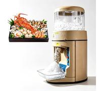 440W Electric Snow Cone Machine, Table Top Ice Shaver with Manual Anti-Overflow Button, Triple Sealed Water-Proof Design, Removable Drainage Hose for Sushi Platter Base