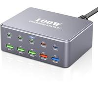 440W USB C Charger Station 8 Port GaN III Safe USB Multi Charger,Portable Travel Fast Charger Block with PD 100W Laptop Charger/18W QC,Compatible with MacBook Pro/Air,i-Phone 16/15,i-Pads