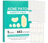 443 PCS Pimple Patches 5 Sizes Large Acne Patches Hydrocolloid Bandages Spot Treatment Stickers Acne Dressing for Face Body Chest Back
