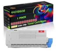 44318608 Compatible for Okidata OKI Toner Cartridges with Chip C710 C710CDTN C710dn C710n C711 C711CDTN C711dn Printers (1 Pack Magenta)