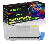 44318608 Compatible for Okidata OKI Toner Cartridges with Chip C710 C710CDTN C710dn C710n C711 C711CDTN C711dn Printers (1 Pack Yellow)