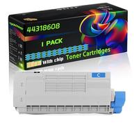 44318608 Compatible for Okidata OKI Toner Cartridges with Chip C710 C710CDTN C710dn C710n C711 C711CDTN C711dn Printers (1 Pack Cyan)