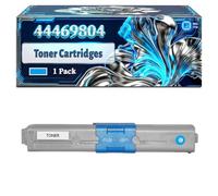 44469804 44469724 44469723 44469722 Toner Cartridges Compatible for Okidata OKI C510OKI C510DN C530dn MC561O MC561dn Printers, With Chip Large Capacity 60000 Pages (1 Pack Cyan)
