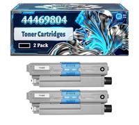 44469804 44469724 44469723 44469722 Toner Cartridges Compatible for Okidata OKI C510OKI C510DN C530dn MC561O MC561dn Printers, With Chip Large Capacity 60000 Pages (2 Pack Black)