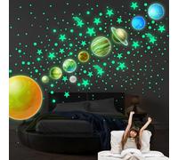 445 Pcs Glow in The Dark Stars， Glow Stars Decals Glow Stars Wall Stickers Ceiling Stars Glow in The Dark for Wall Decoration DIY Kids Bedroom, Nursery Bedroom Living Room DéCor(Green Light)