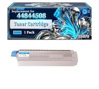 44844508 44844507 44844506 44844505 Toner Cartridge Compatible for Okidata OKI C831 C831cdtn C831dn C831n C841 C841cdtn C841dn C841n Printers, With Chip Large Capacity 20000 Pages (1 Pack Cyan)
