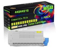 44844616 44844615 44844614 44844613 Compatible for Okidata OKI Toner Cartridge with Chip C822 C822dn Printers (1 Pack Yellow)