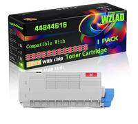 44844616 44844615 44844614 44844613 Compatible for Okidata OKI Toner Cartridge with Chip C822 C822dn Printers (1 Pack Magenta)