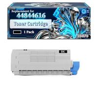 44844616 44844615 44844614 44844613 Toner Cartridge Compatible for Okidata OKI C822 C822dn C822n Printers, With Chip Large Capacity 9000 Pages (1 Pack Black)