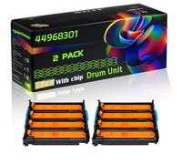 44968301 Compatible for Okidata OKI Drum Unit with Chip C301 C310dn C312dn C321dn C330dn C331dn Printers (2-Pack Black)