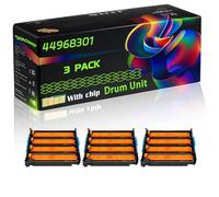 44968301 Compatible for Okidata OKI Drum Unit with Chip C301 C310dn C312dn C321dn C330dn C331dn Printers (3 Pack Black)