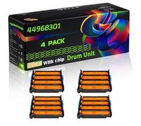 44968301 Compatible for Okidata OKI Drum Unit with Chip C301 C310dn C312dn C321dn C330dn C331dn Printers (4 Pack Black)