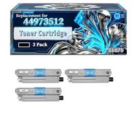 44973512 44973511 44973510 44973509 Toner Cartridge Compatible for Okidata OKI ES3452 MFP ES5431dn ES5462dnw MFP ES543 MFP Printers, With Chip Large Capacity 8000 Pages (3 Pack Black)
