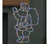 44cm Battery Powered Light up Hanging Christmas Santa with Multi-Coloured Multi-Action LEDs