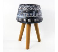 44cm x 26cm Aztec Blue Composite Large Planter Leaf Blue One Size